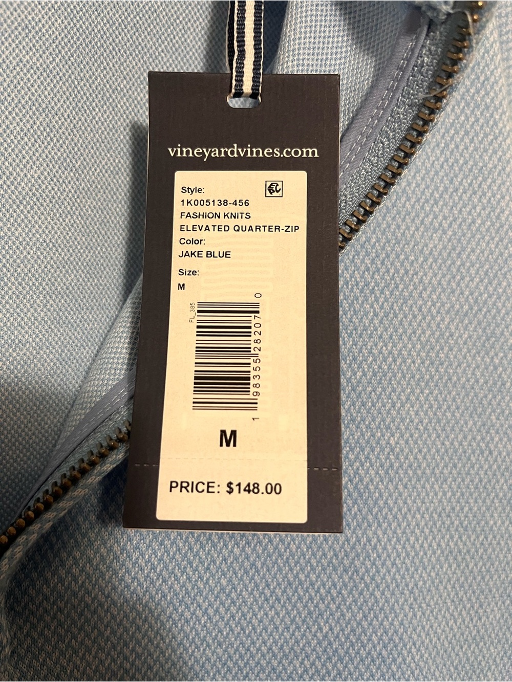Vineyard Vines Light Blue Quarter-Zip Knit Jacket
